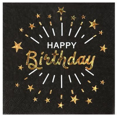 Santex - Serviettes De Table Happy Birthday Or (10) - Party Shop