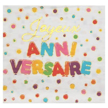 Serviettes De Table Joyeux Anniversaire (20) Party Shop