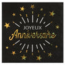 Santex - Serviettes De Table Joyeux Anniversaire Noir et Or (10) - Party Shop