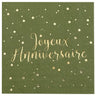 Santex - Serviettes De Table Joyeux Anniversaire Sauge (10) - Party Shop