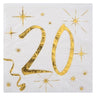 Santex - Serviettes à Cocktail Or 20 Ans (20) - Party Shop
