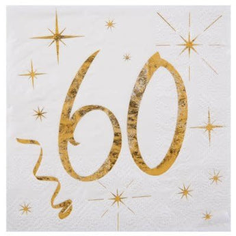 Serviettes De Table Or 60 Ans (20) Party Shop