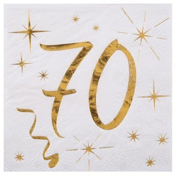 Serviettes De Table Or 70 Ans (20) Party Shop