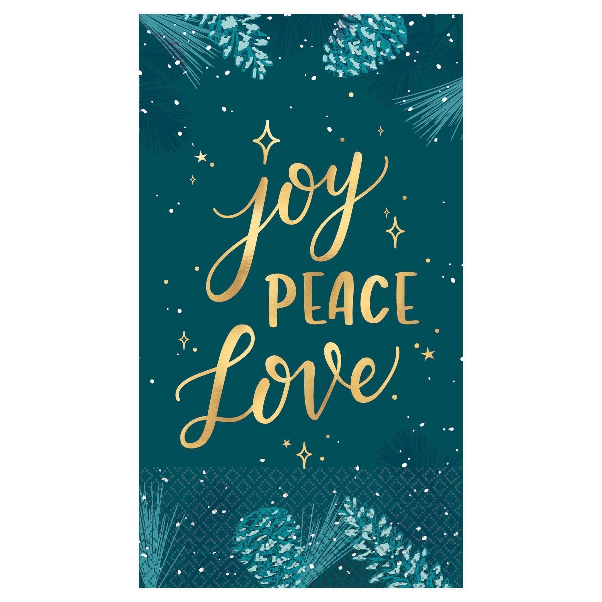 Serviettes D'Invité (16) - "Joy Peace Love" Party Shop