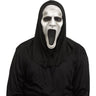 Silent Screamer half mask with black hood – Scary PVC Halloween costume accessory for adults - Funworld - Party Shop