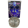 Silver disco party costume kit for adults with sunglasses, disco ball jewelry and sequin beret – 70s retro outfit - KBW Global - Party Shop