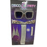 KBW Global - Silver glam disco party costume kit with rhinestone glasses, glitter earrings, sequin headband, bracelet and scarf – perfect for Halloween, New Year’s or 70s party – Party Shop