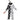 Skele-Clown adult costume with colorful skeleton jumpsuit, white puffy collar, and creepy clown mask with attached hat – perfect for Halloween or horror parties - Funword - Party Shop
