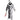 Skele-Klown child costume with printed skeleton jumpsuit, puffy white collar, and creepy clown mask with attached hat – perfect for Halloween or spooky parties - FunWorld - Party Shop