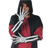3D skeleton gloves with extended arm – realistic bone detail – adult Halloween costume accessory covering up to the elbow-Party Shop