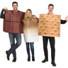 S’mores adult costume set with chocolate, marshmallow, and cracker tunics – 3 funny food costumes in 1 bag, perfect for Halloween or group parties - Funworld - Party Shop