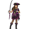 Stormy Sea Queen costume for girls – black pirate dress with captain hat, mitts & boot cuffs – perfect for Halloween or ocean-themed events - FunWorld - Party Shop
