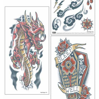 Tatouage Temporaire - Manche Dragon Rouge Party Shop