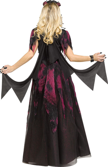Twilight Fairy costume for adult women – shimmering amethyst gown with matching floral headband – perfect for Halloween and fantasy parties - FunWorld - Party Shop