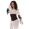 Underwrpas - Brown lace up waist cincher corset – Elegant costume accessory for pirate, medieval, fantasy or gothic outfits. Perfect for Halloween, cosplay and parties. Party Shop