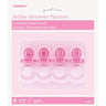 Unique - Suces 2po en plastique rose, 4 par paquet - Party Shop