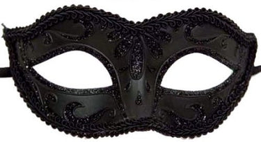KBW Global - Venetian half mask in gold, black or silver – elegant masquerade accessory. Perfect for Halloween, Venetian balls, carnival, costume parties and theater – Party Shop