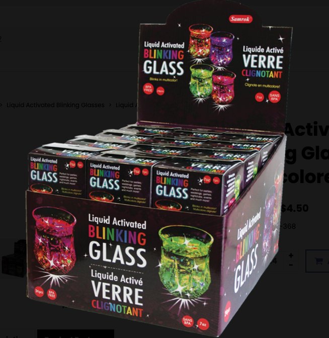 Verre 7Oz Clignotant Actif Avec Liquide Multicolore Party Shop