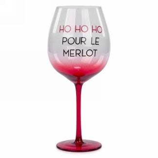 Verre A Vin - Ho Ho Ho Pour Le Merlot Party Shop