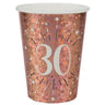 Santex - Verres 9 0z - Étincelant Rose Gold 30 Ans  (10) - Party Shop