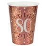 Santex - Verres 9 Oz - Étincelant Rose Gold 80 Ans  (10) - Party Shop
