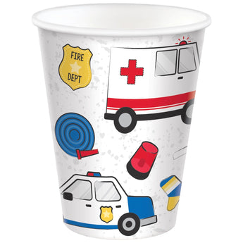 Verres 9Oz (8) - Police Pompier Party Shop