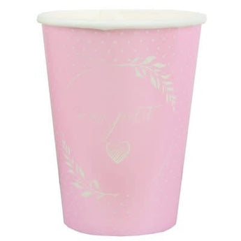 Verres 9Oz Baptême Nacré Rose (10) Party Shop