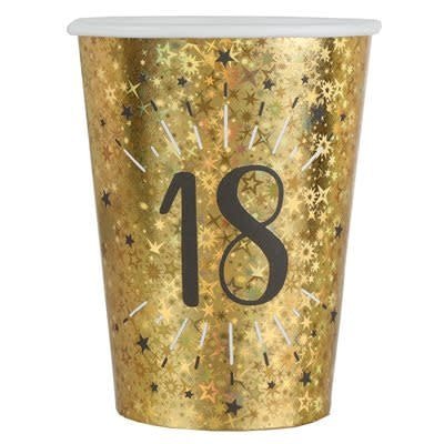 Verres 9Oz Étincelant Or 18 Ans (10) Party Shop