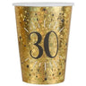 Santex - Verres 9Oz - Étincelant Or 30 Ans (10) - Party Shop