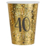 Santex - Verres 9Oz - Étincelant Or 40 Ans (10) - Party Shop