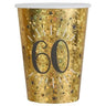 Santex - Verres 9Oz - Étincelant Or 60 Ans (10) - Party Shop