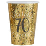 Santex - Verres 9Oz - Étincelant Or 70 Ans (10) - Party Shop