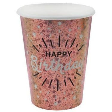 Santex - Verres 9Oz - Happy Birthday - Rose Gold (10) - Party Shop