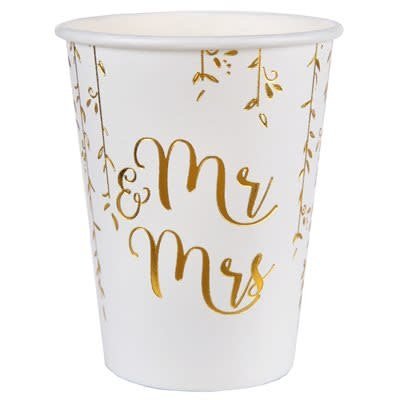 Verres 9Oz Just Married Or (10) Party Shop