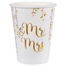Santex - Verres 9Oz Or - Mr & Mrs (10) - Party Shop