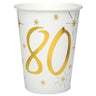 Santex - Verres 9Oz - Or 80 Ans (10) - Party Shop