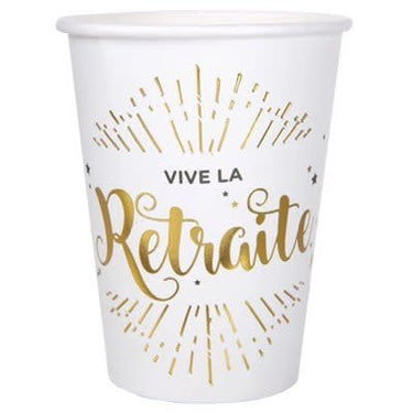 Santex - Verres 9Oz Vive La Retraite Blanc (10) - Party Shop