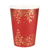 Santex - Verres de Noël Chic 9oz (10) - Rouge et or - Party Shop
