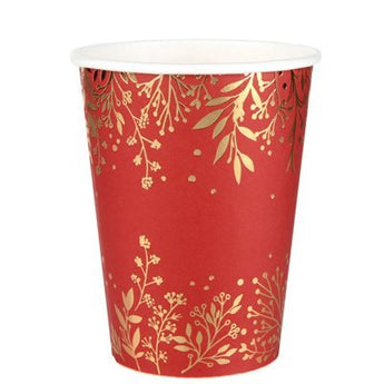 Verres de Noël Chic 9oz (10) - Rouge et or Party Shop