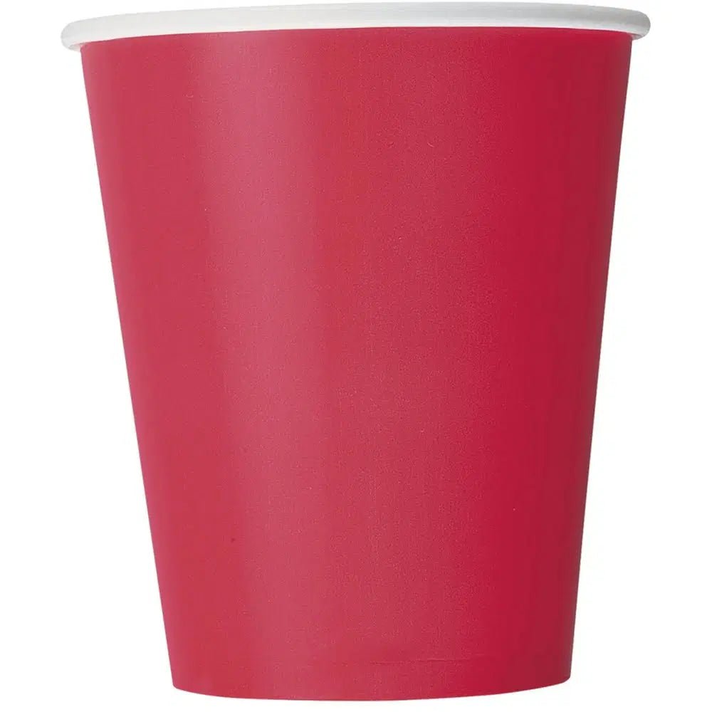 Verres en carton 9 oz (14) - Rouge rubis Party Shop