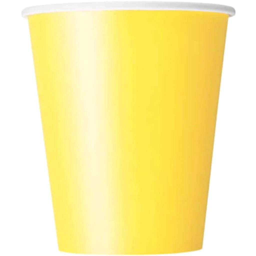 Verres En Carton 9 Oz (8) Neon Jaune Party Shop