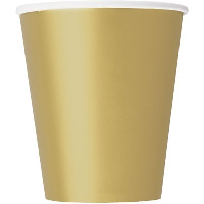 Verres En Carton 9 Oz (8) Or Party Shop