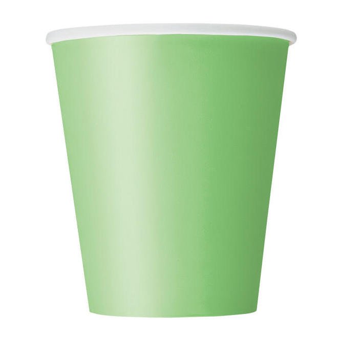 Verres En Carton 9 Oz (8) Vert Lime Party Shop