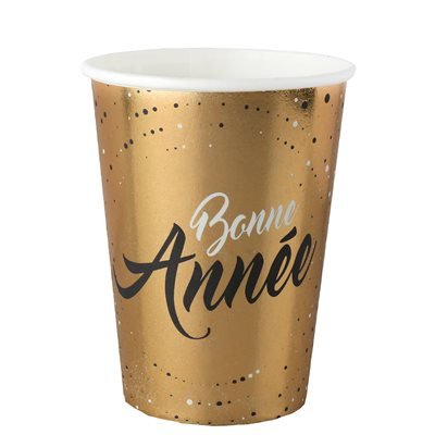 Verres en Carton 9oz (10) Bonne Année Or Party Shop