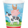 Creative Converting - Verres En Carton 9Oz (8) - Animaux De La Ferme - Party Shop