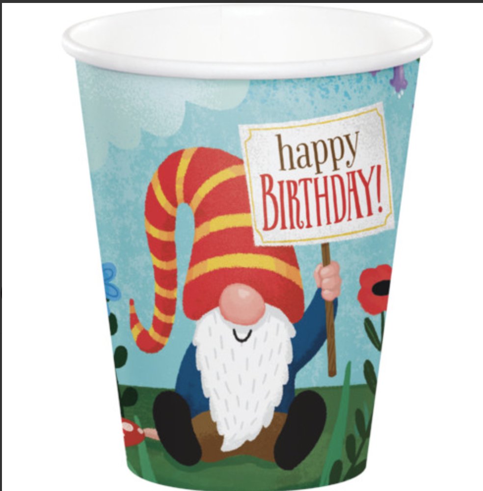 Verres En Carton 9Oz (8) - Gnome Party Shop