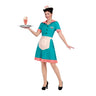 Vintage waitress costume for adults with 1950s style dress, apron and headpiece. Perfect retro outfit for Halloween, carnival or diner theme party. - MOM - Party Shop