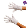 White short gloves adult one size. Elegant costume accessory for retro, cabaret, Charleston, clown or Halloween outfits. - MOM - Party Shop