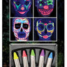 Woochie fluorescent makeup crayons 5-pack – UV-reactive colors for face and body, perfect for glow parties, Halloween, and festivals - Cinema Secrets - Party Shop