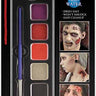 Woochie horror water-activated makeup palette with 6 colors and brush – perfect for zombies, wounds, and Halloween FX looks - Cinema secret - Woochie- Party Shop